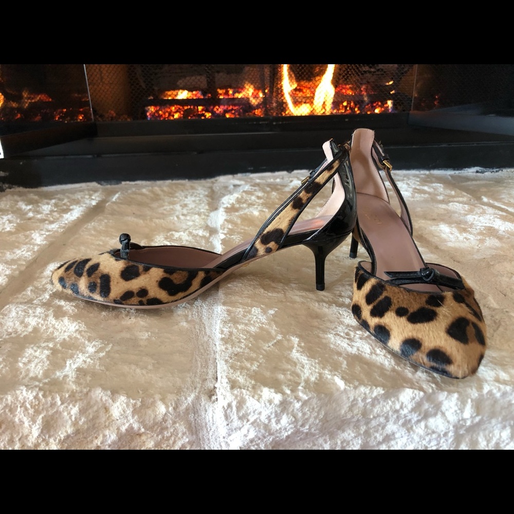 Gucci leopard kitten heel shoes